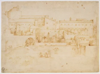 Vista de la Iglesia y Convento de Santa Croce, Florencia